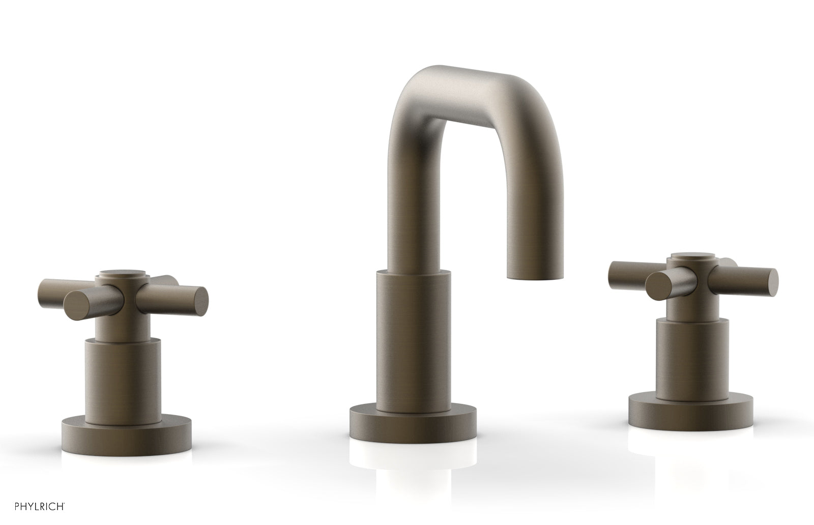 BASIC Widespread Faucet, 6 3/8" High Spout, Tubular Cross Handles D136