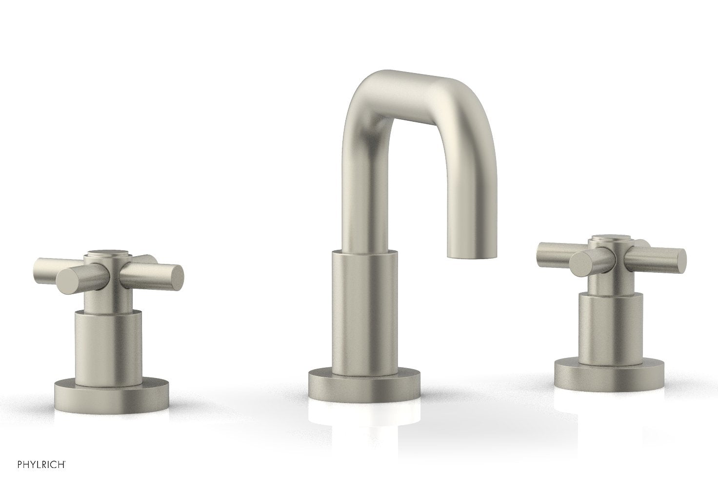 BASIC Widespread Faucet, 6 3/8" High Spout, Tubular Cross Handles D136