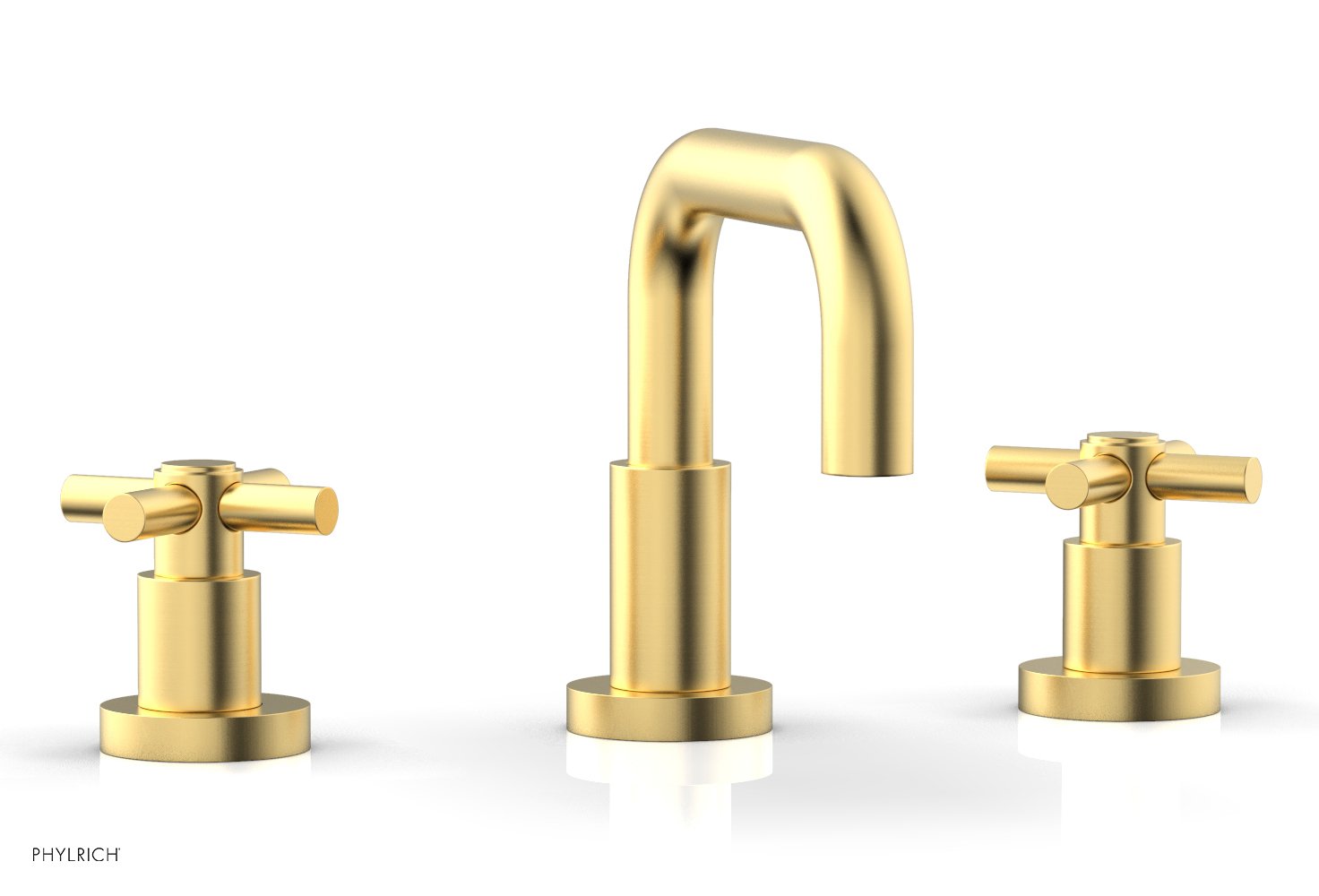 BASIC Widespread Faucet, 6 3/8" High Spout, Tubular Cross Handles D136 — image 1