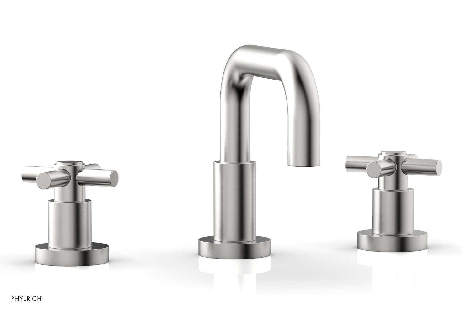 BASIC Widespread Faucet, 6 3/8" High Spout, Tubular Cross Handles D136