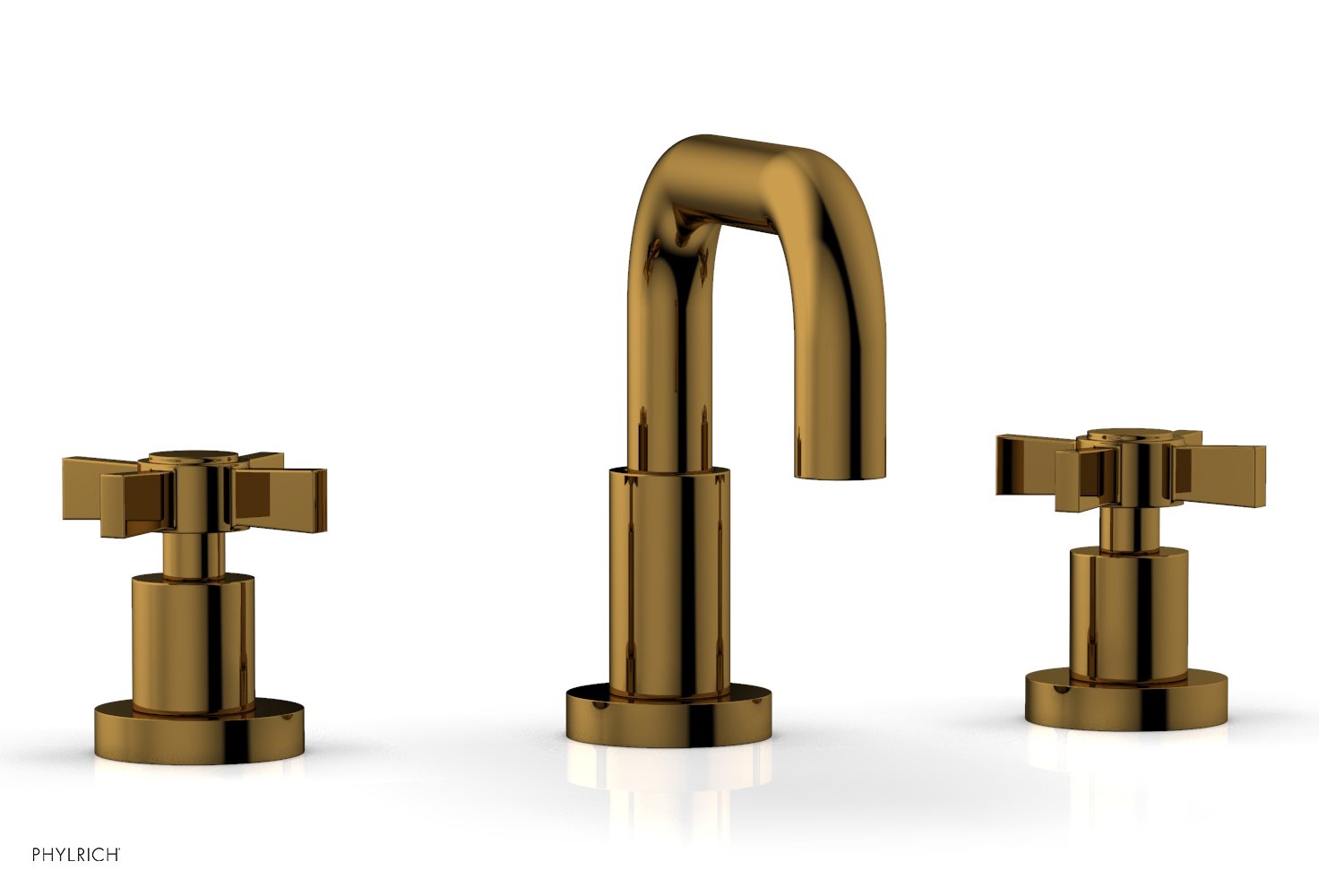 Basic Widespread Faucet, 6 3/8" High Spout, Blade Cross Handles D139