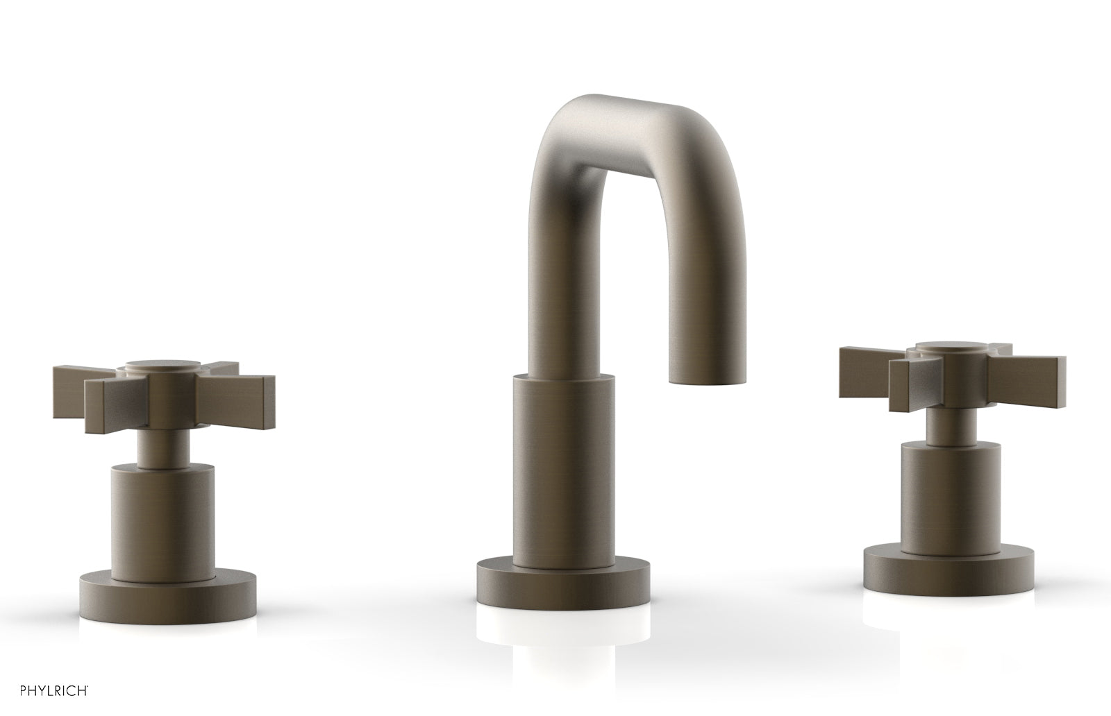 Basic Widespread Faucet, 6 3/8" High Spout, Blade Cross Handles D139