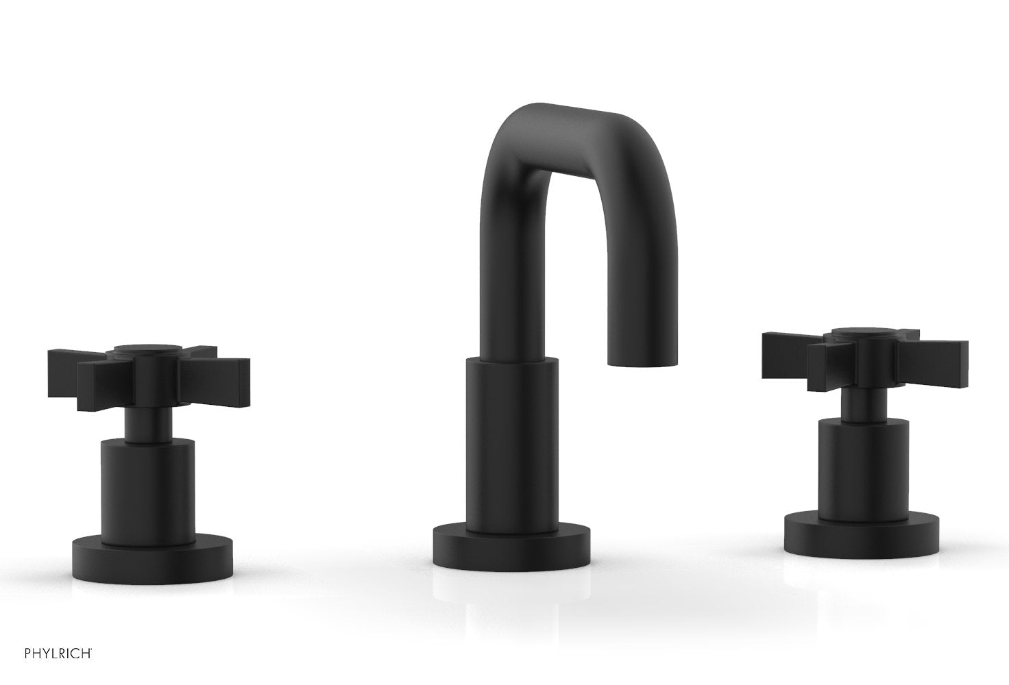 Basic Widespread Faucet, 6 3/8" High Spout, Blade Cross Handles D139