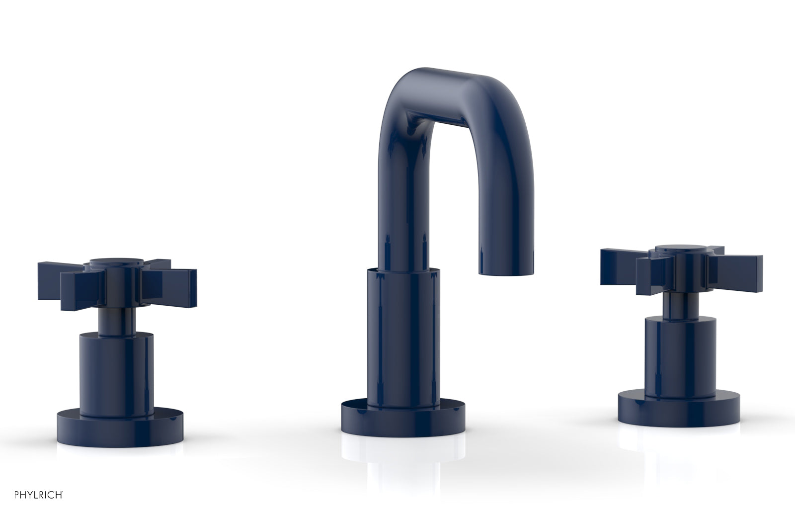 Basic Widespread Faucet, 6 3/8" High Spout, Blade Cross Handles D139