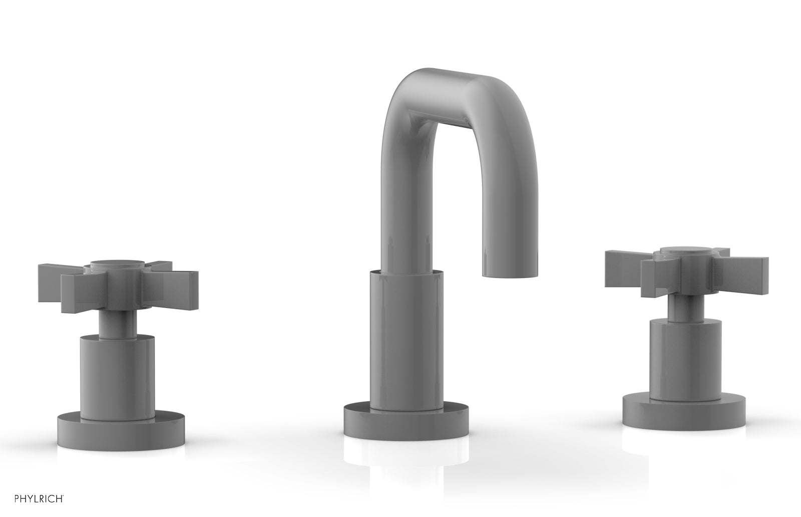 Basic Widespread Faucet, 6 3/8" High Spout, Blade Cross Handles D139