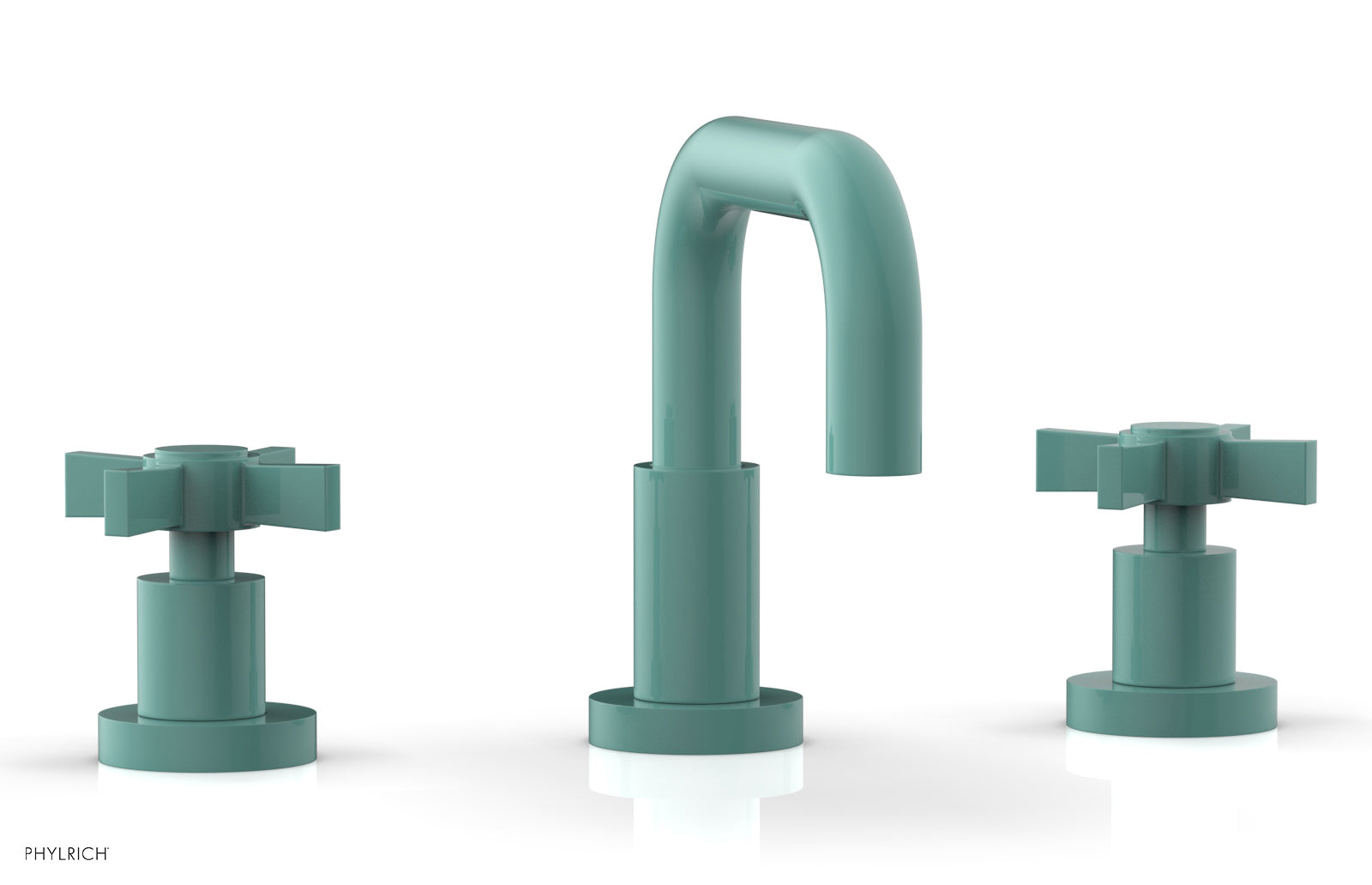 Basic Widespread Faucet, 6 3/8" High Spout, Blade Cross Handles D139