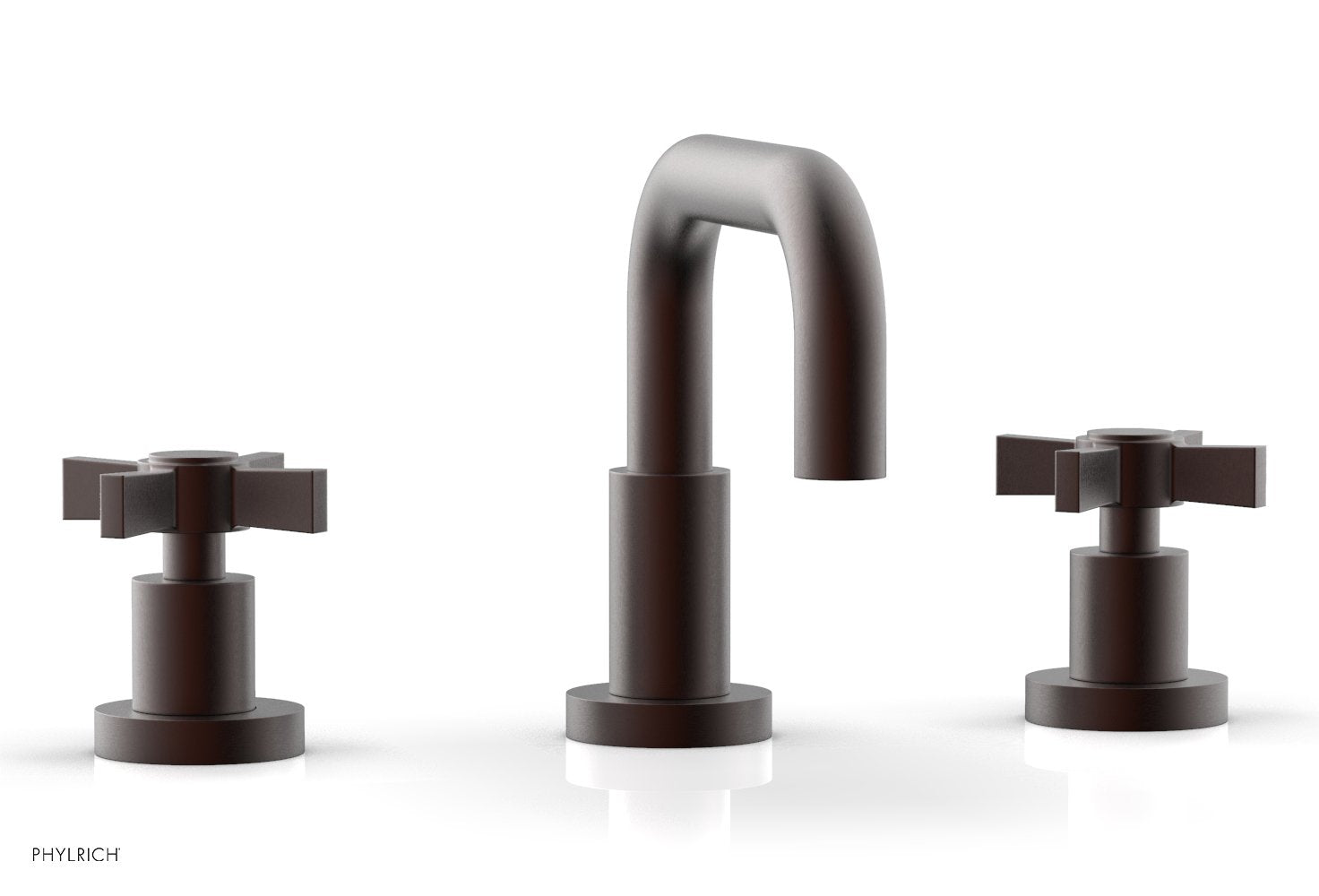 Basic Widespread Faucet, 6 3/8" High Spout, Blade Cross Handles D139