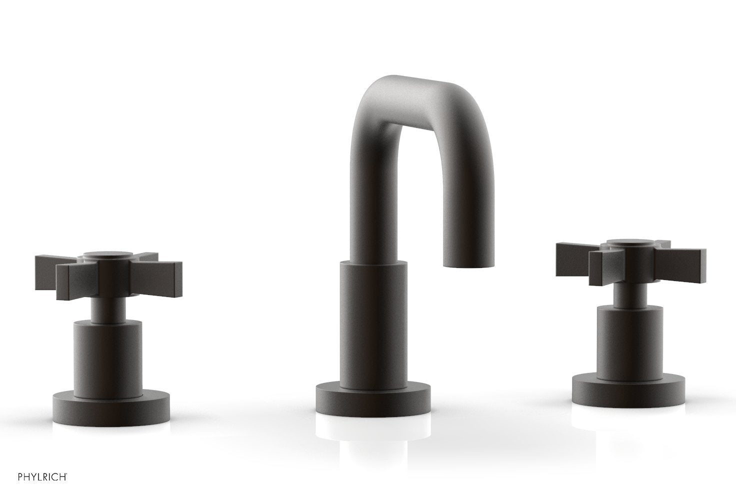 Basic Widespread Faucet, 6 3/8" High Spout, Blade Cross Handles D139