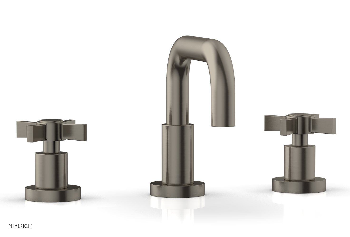 Basic Widespread Faucet, 6 3/8" High Spout, Blade Cross Handles D139