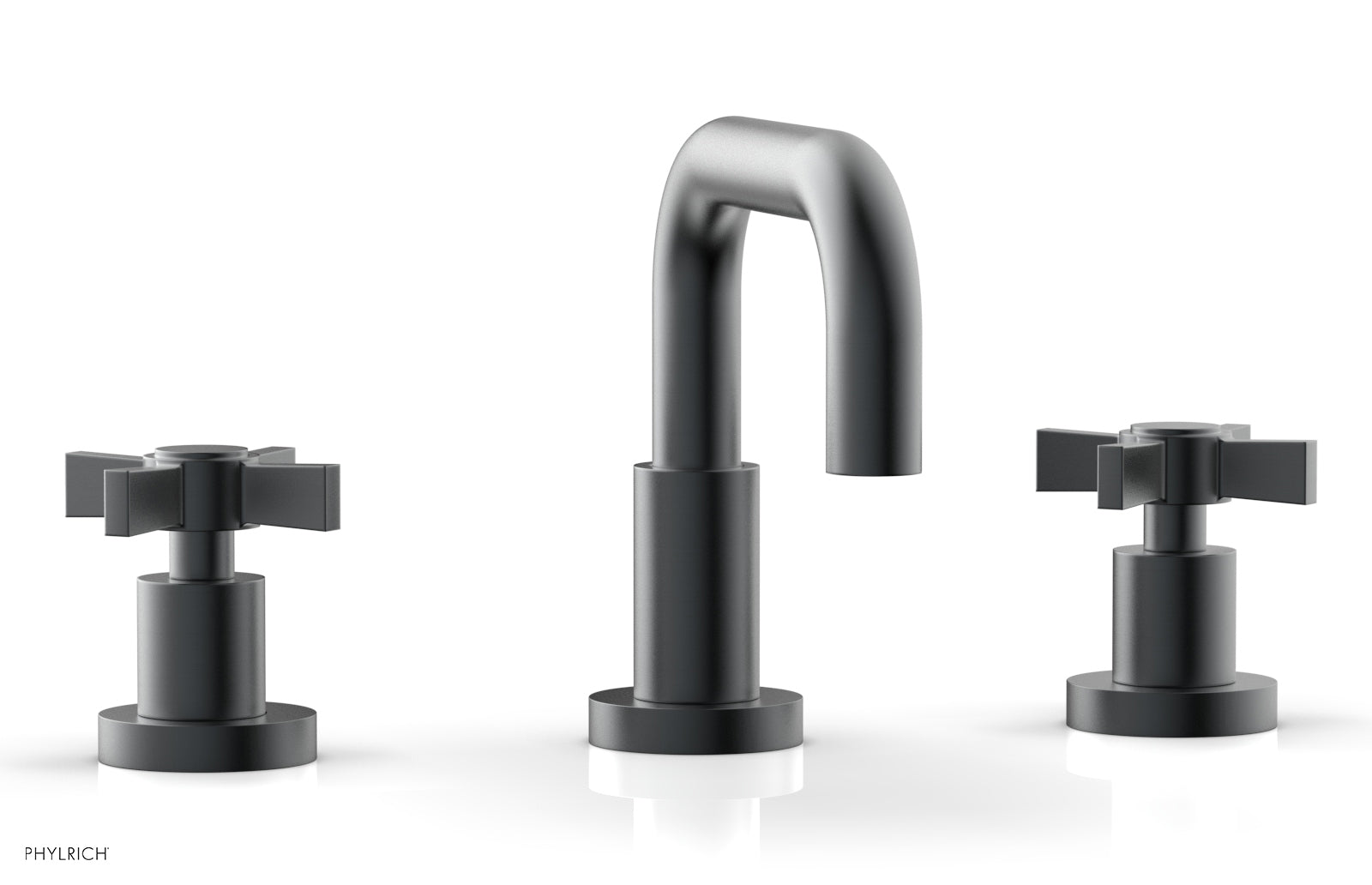 Basic Widespread Faucet, 6 3/8" High Spout, Blade Cross Handles D139