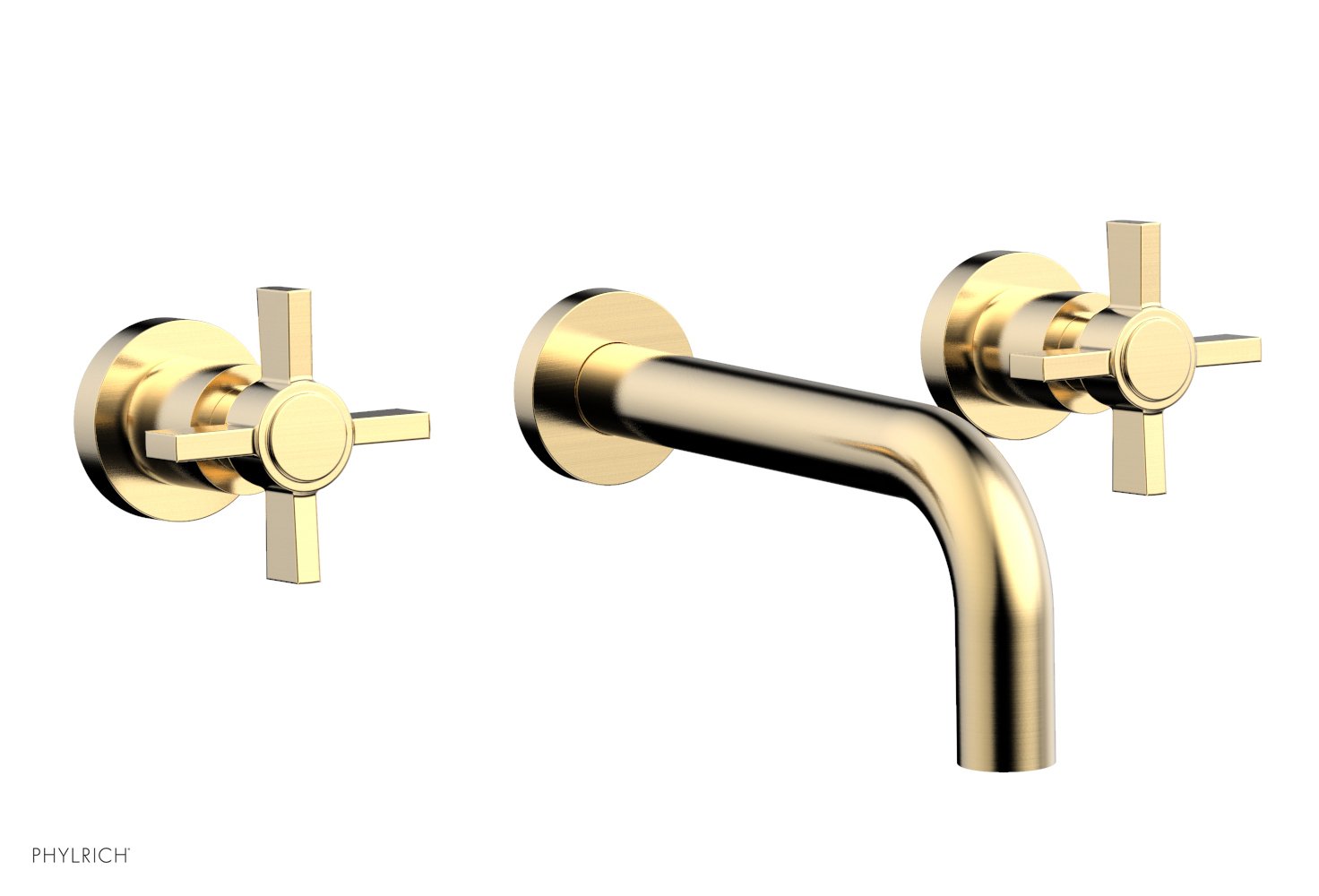 BASIC Wall Lavatory Set 7 1/2" Spout - Blade Cross Handles DWL137 — thumbnail 3