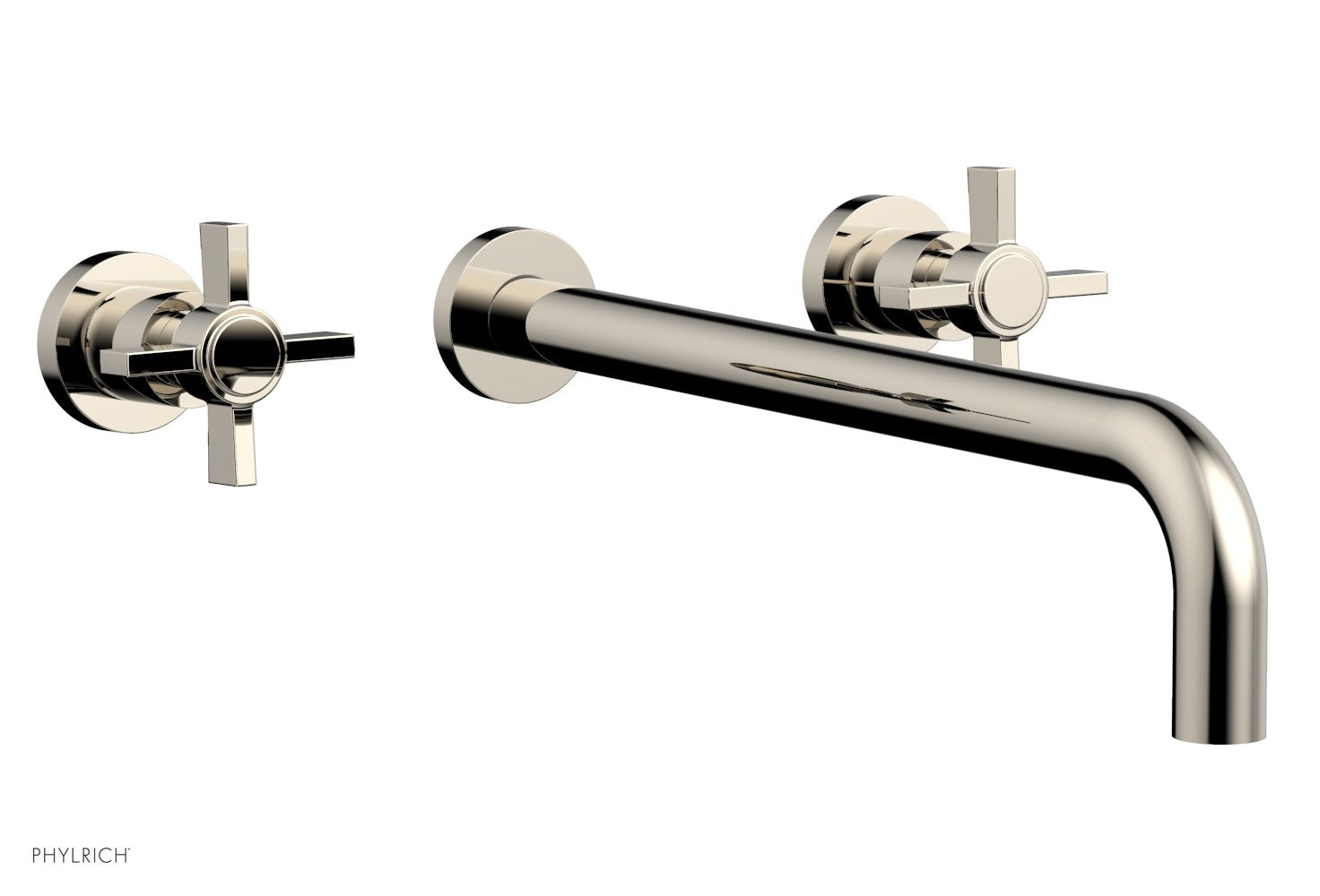 BASIC Wall Lavatory Set 14" Spout - Blade Cross Handles DWL137-14 — image 1