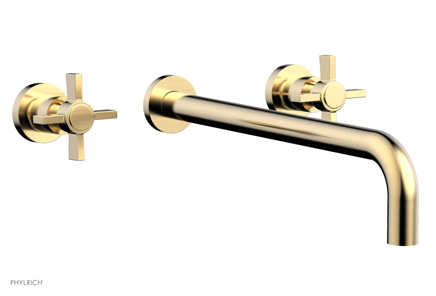 BASIC Wall Lavatory Set 14" Spout - Blade Cross Handles DWL137-14 — thumbnail 3