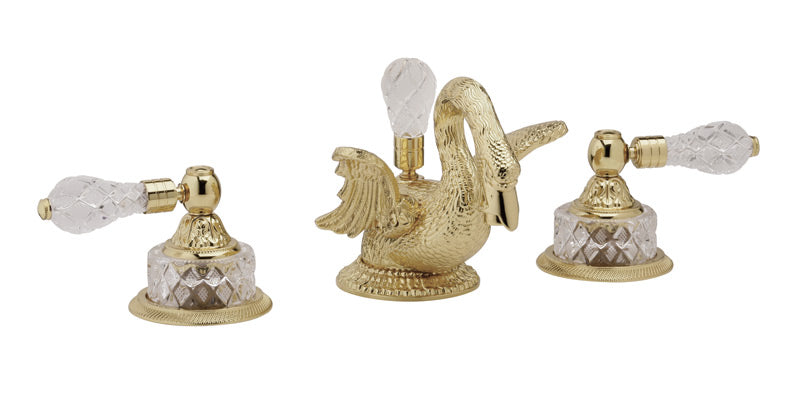 SWAN Widespread Faucet Cut Crystal Lever Handles K183 — image 1