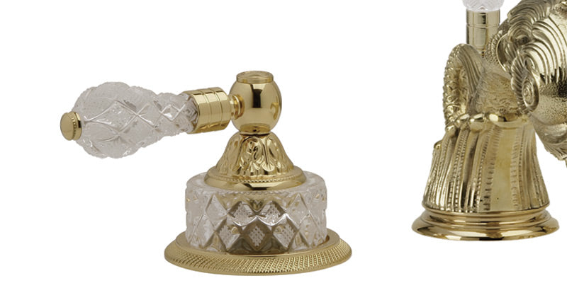 DOLPHIN Widespread Faucet Cut Crystal Lever Handles K184 — thumbnail 2