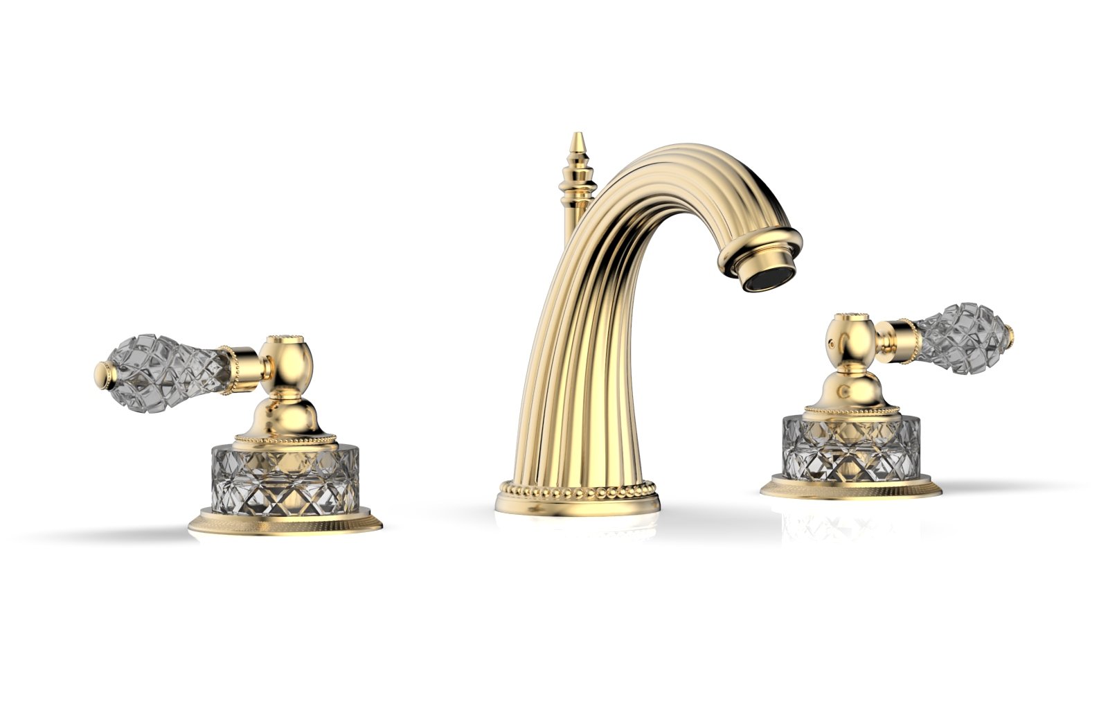 REGENT CUT CRYSTAL Widespread Faucet Cut Crystal Lever Handles K280 — image 1