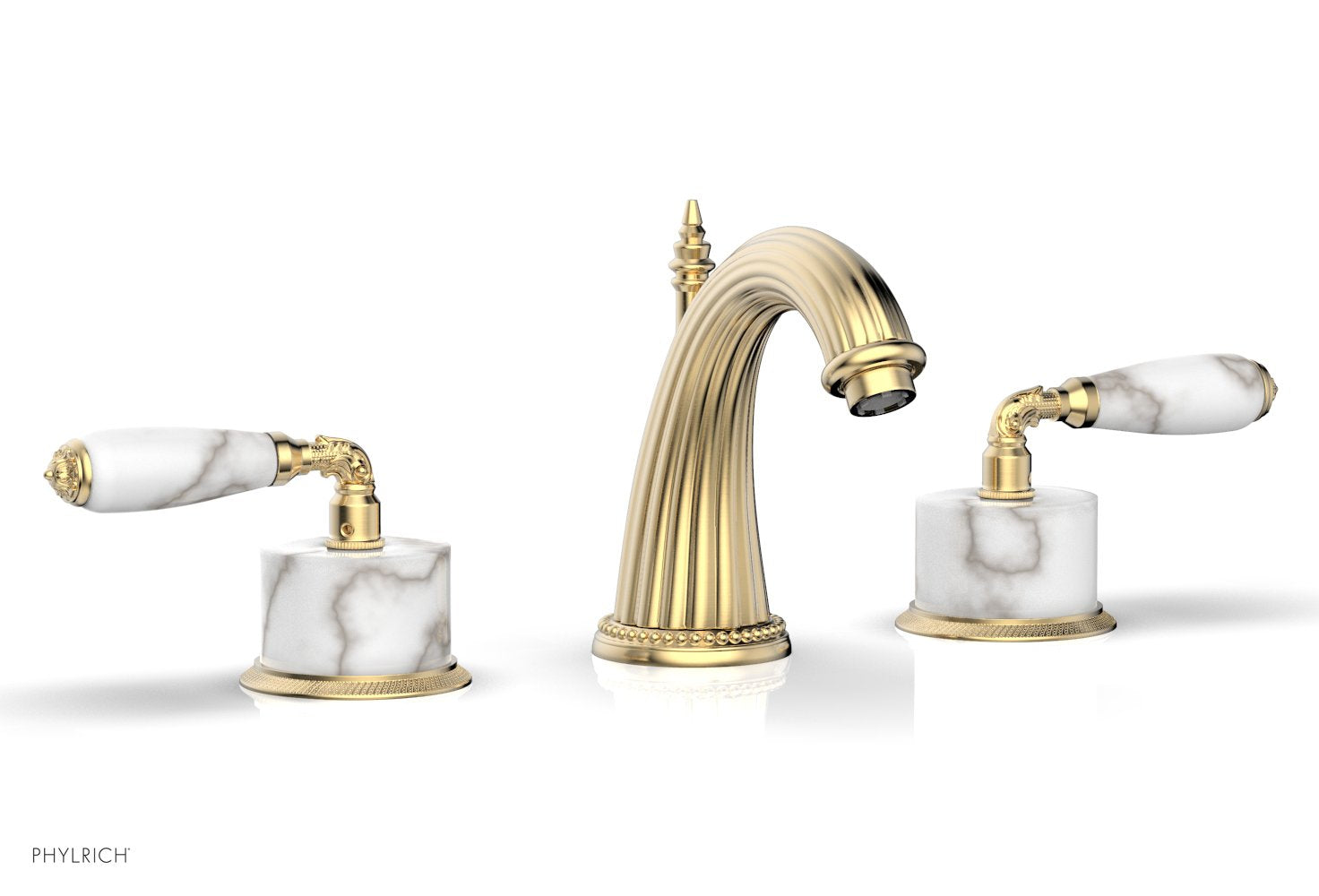 VALENCIA Widespread Faucet White Marble K338B — thumbnail 3