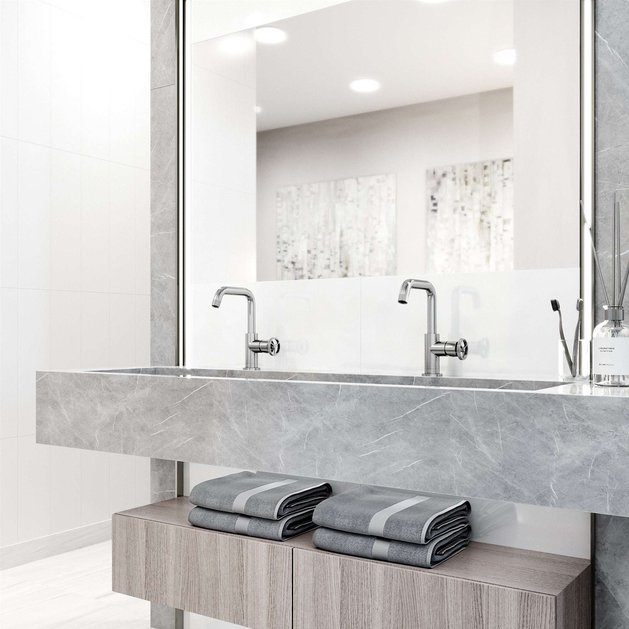 Cass Single Hole Bathroom Faucet with Knurled Wheel Handle — thumbnail 3