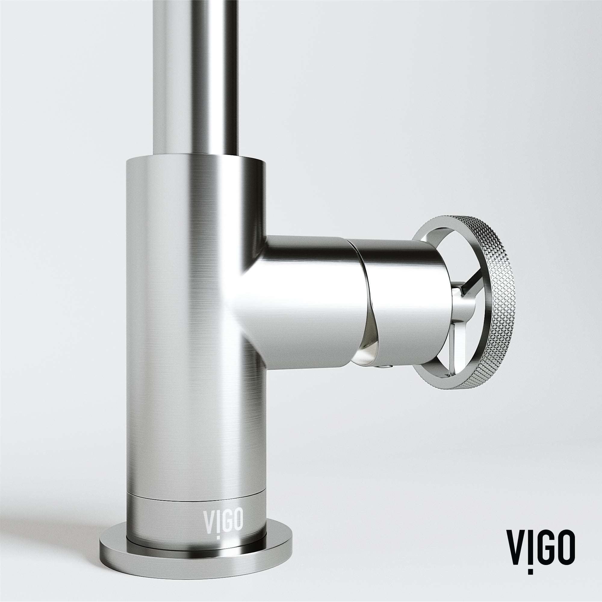 Cass Single Hole Bathroom Faucet with Knurled Wheel Handle — thumbnail 2