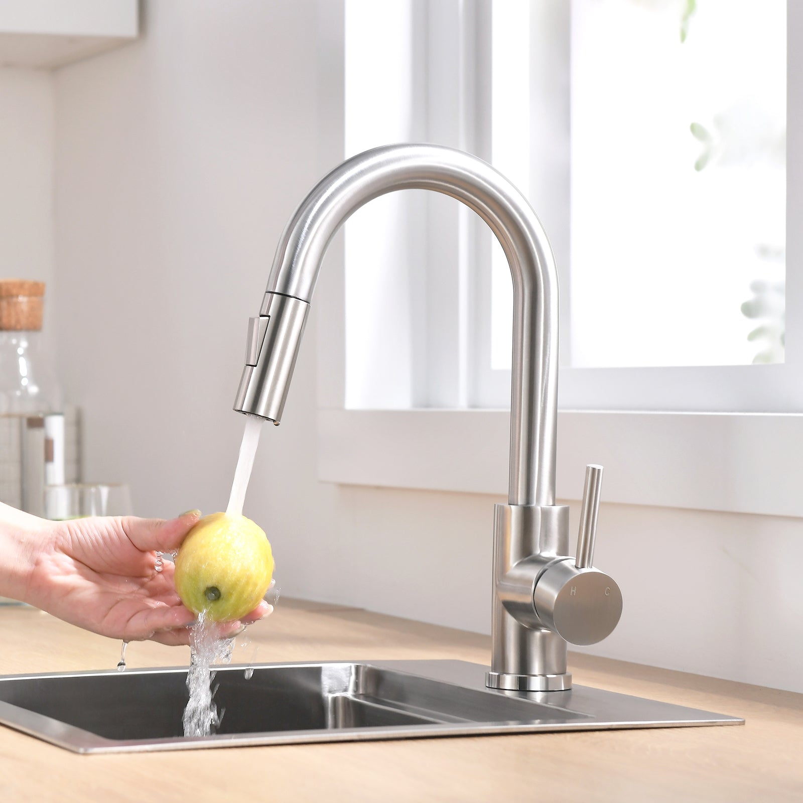 Single Handle Pull-Out Double-Function Kitchen Faucet — image 1