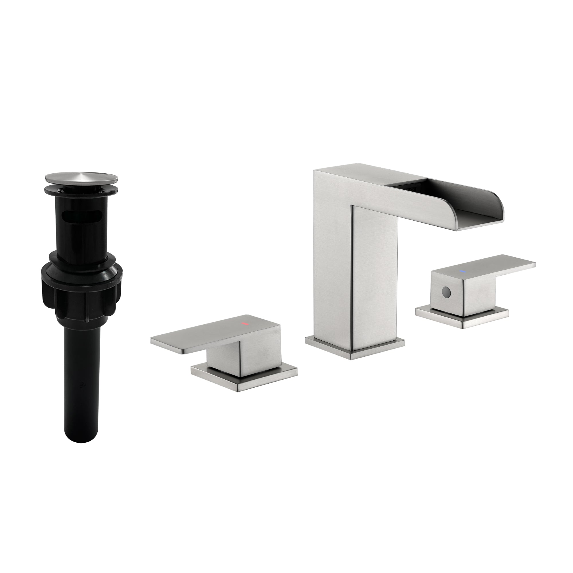 Double Handle Bathroom Sink Faucet with ABS Drain, Hot & Cold Water Control, 1.2 GPM — image 1
