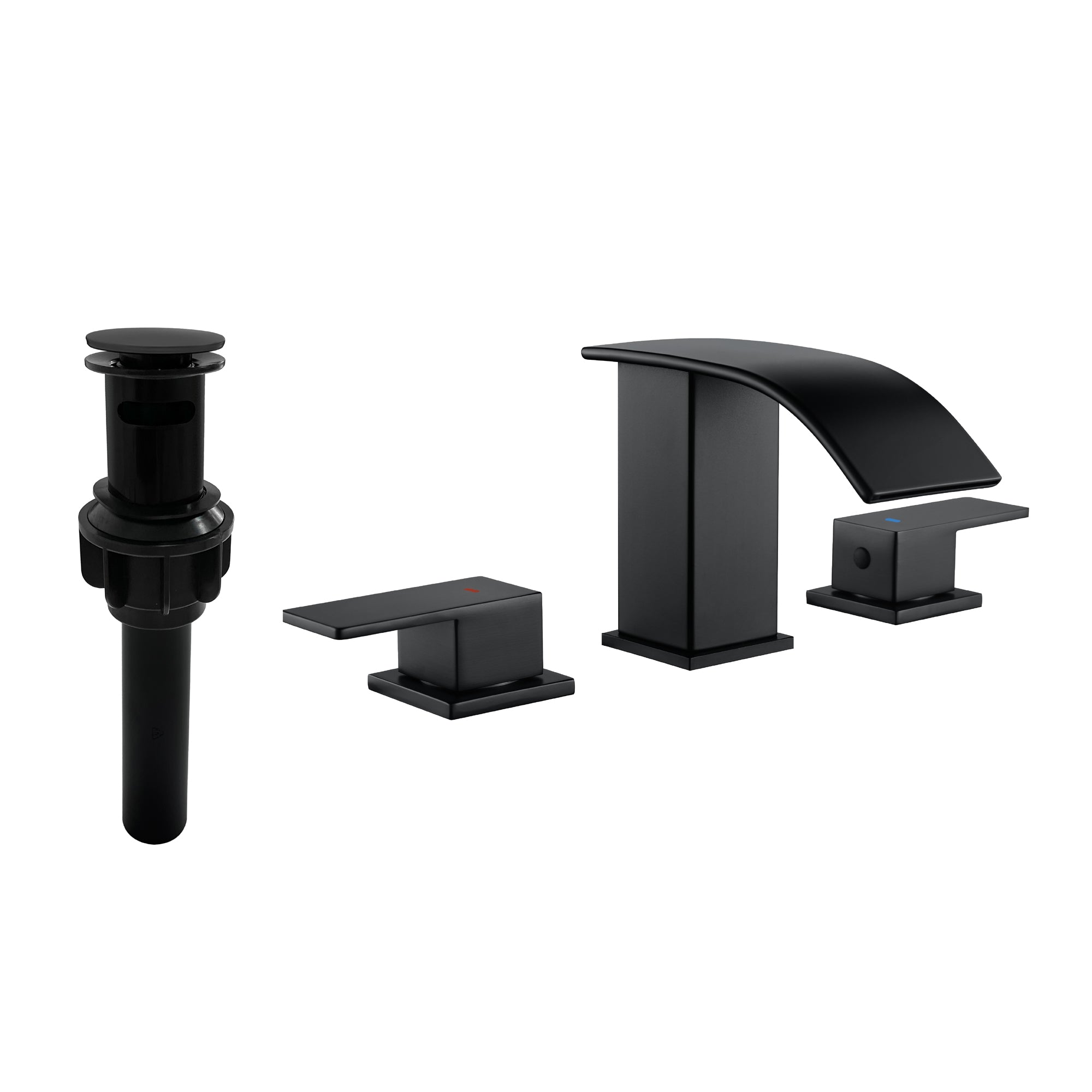 Two-Handle Bathroom Faucet with Drainer