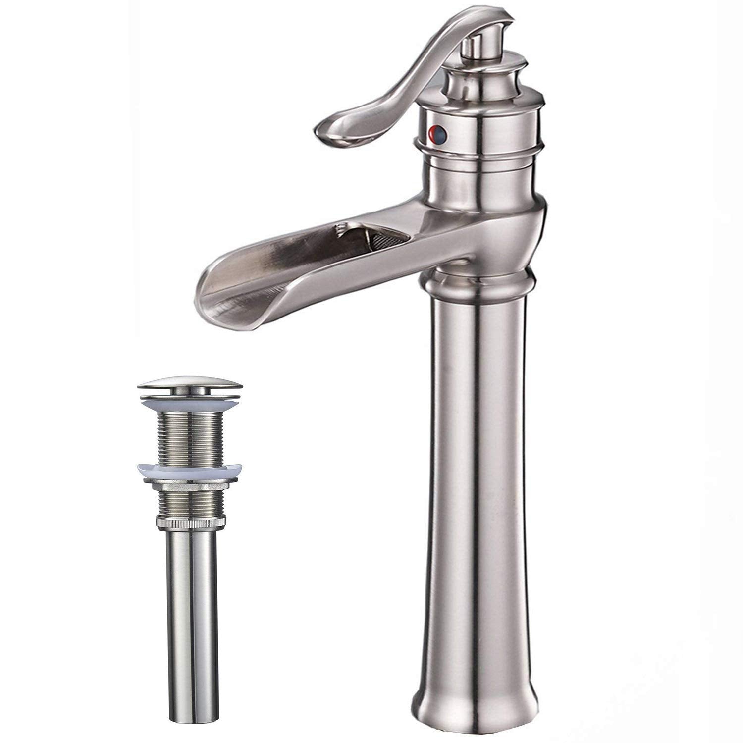 Single-Hole Single-Handle Bathroom Faucet High Spout with Drain Kit Included Corrosion Resistance — image 1