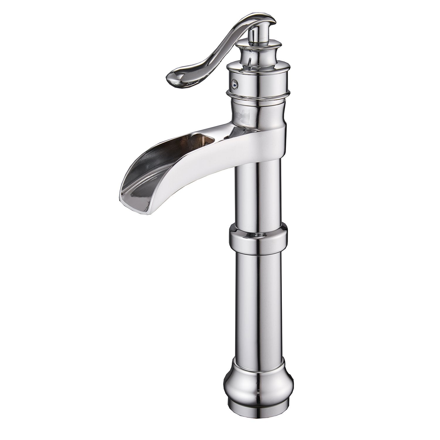 Waterfall Bathroom Faucet Single Hole Single Handle Tall Body Bathroom Vessel Sink Faucet