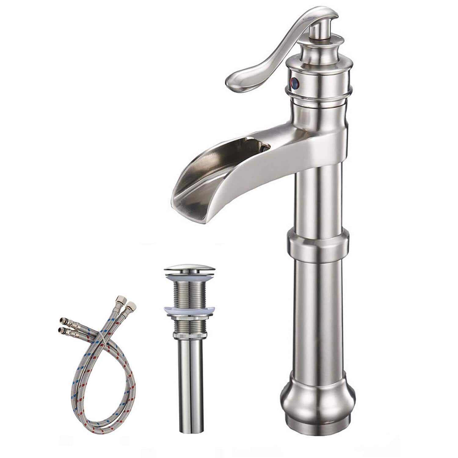 Antique Slim Single-Handle Single Hole Bathroom Faucet with Drain Kit Included — image 1