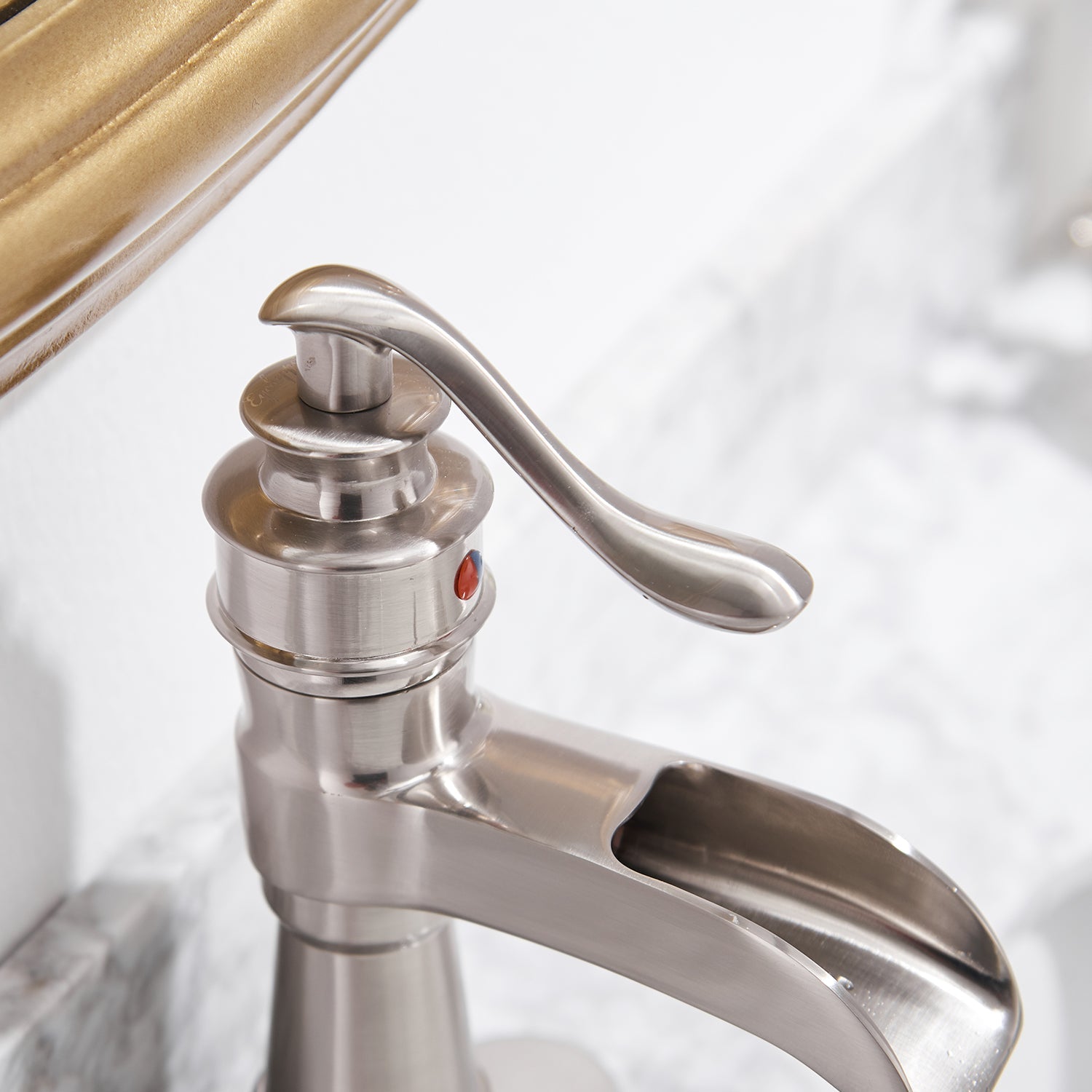 Slim Low Spout Single Handle Single Hole Bathroom Faucet — thumbnail 2