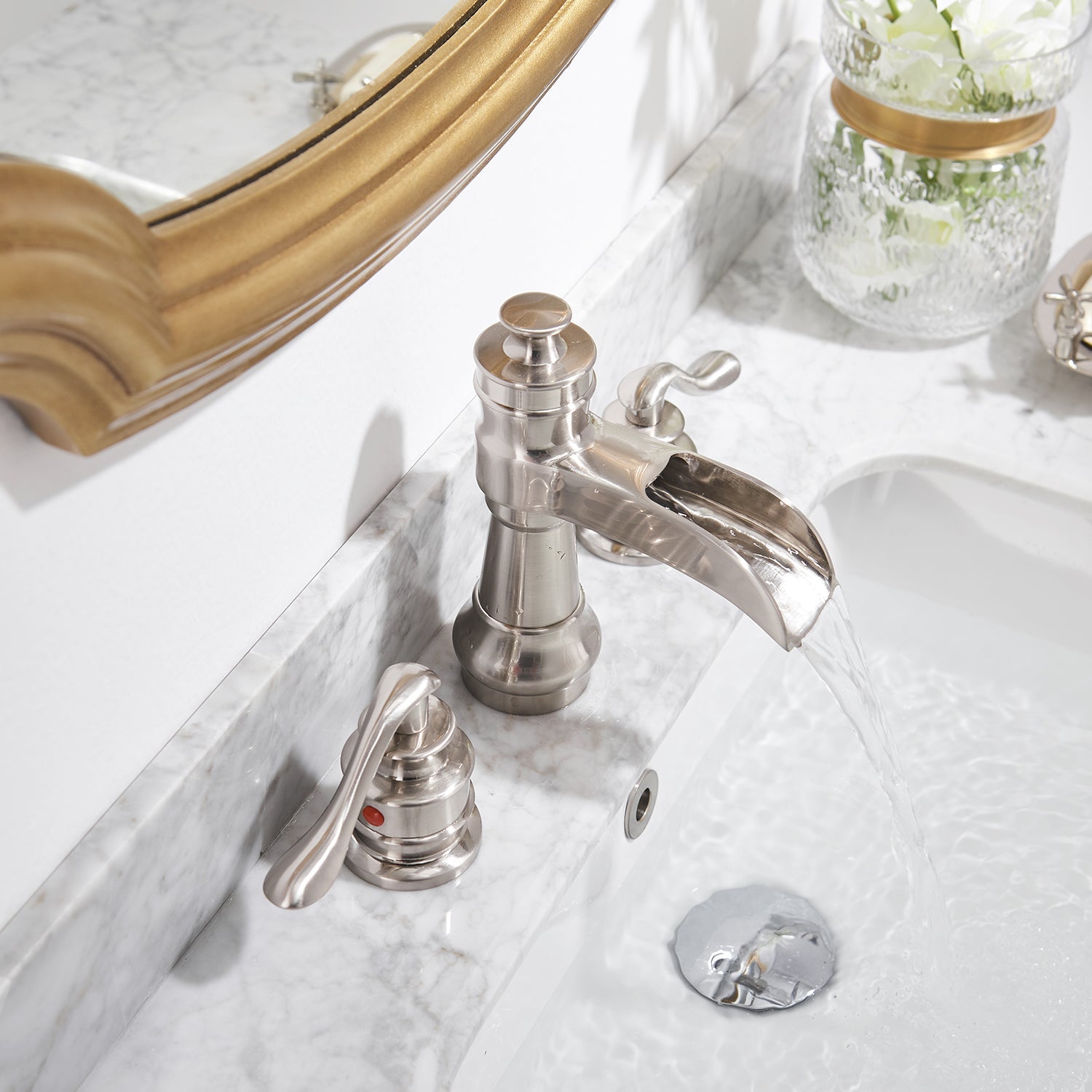 8 in. Waterfall Widespread 2-Handle Bathroom Faucet With Pop-up Drain Assembly — thumbnail 2