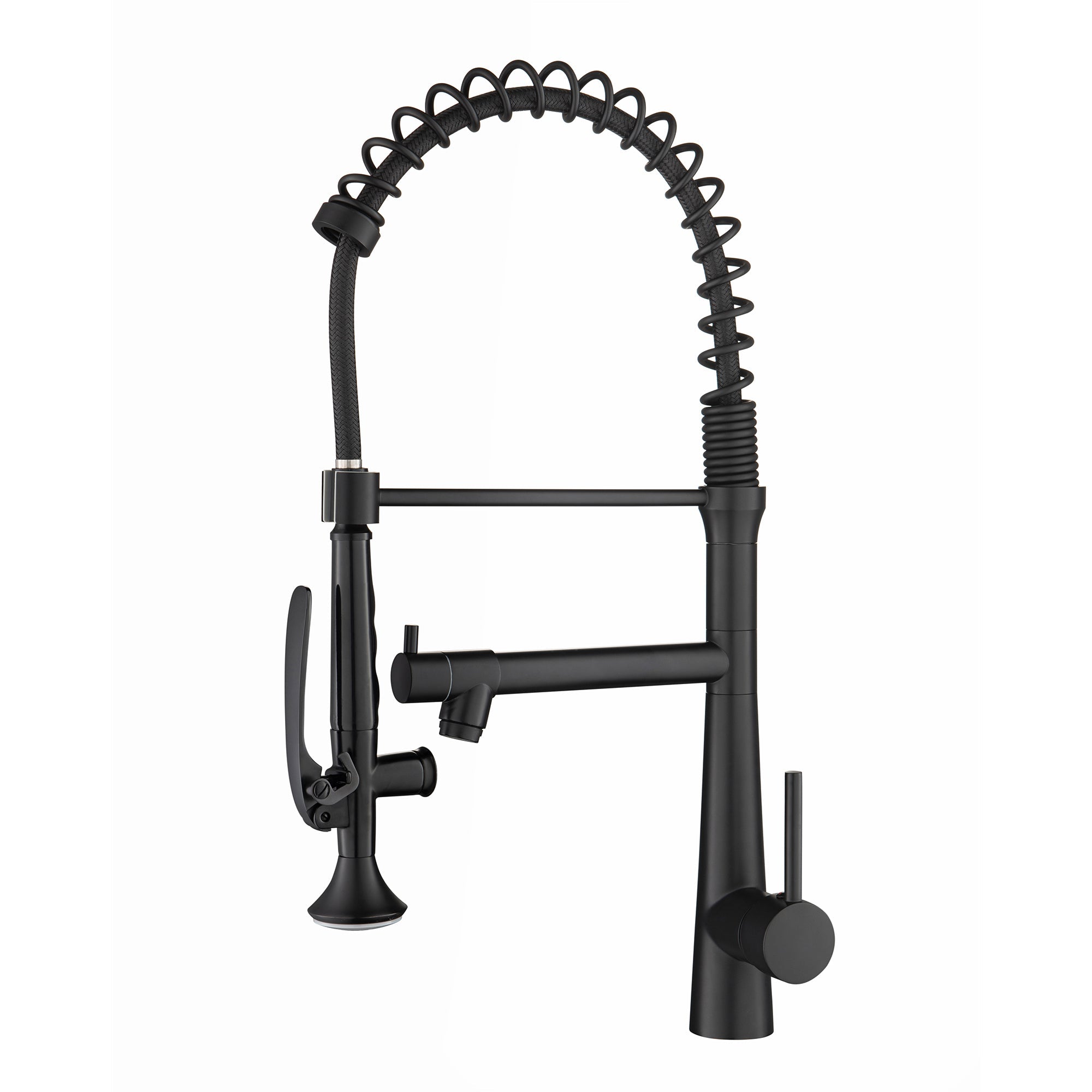 Single Handle Copper Kitchen Faucet in Matte Black