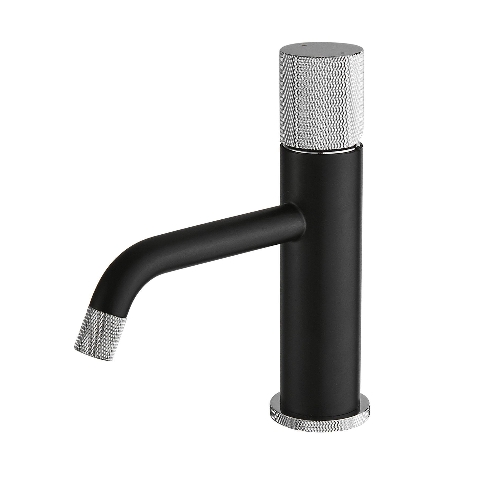 Single Hole Single-Handle Bathroom Faucet In Matte Black/ White