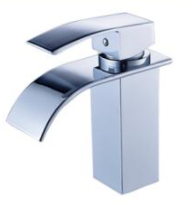 Single Handle Single Hole Bathroom Faucet with Waterfall Spout