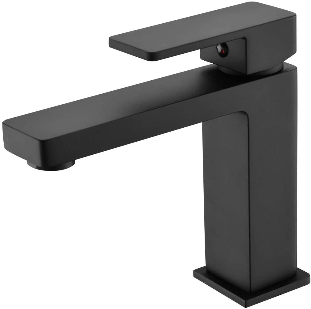 Single Handle Single Hole Bathroom Faucet in Matte Black