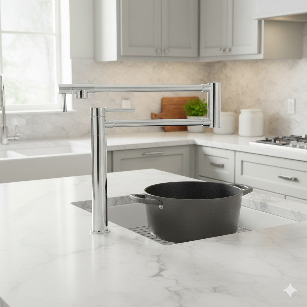 Deck Mounted Pot Filler Faucet with 360° Rotation — thumbnail 2