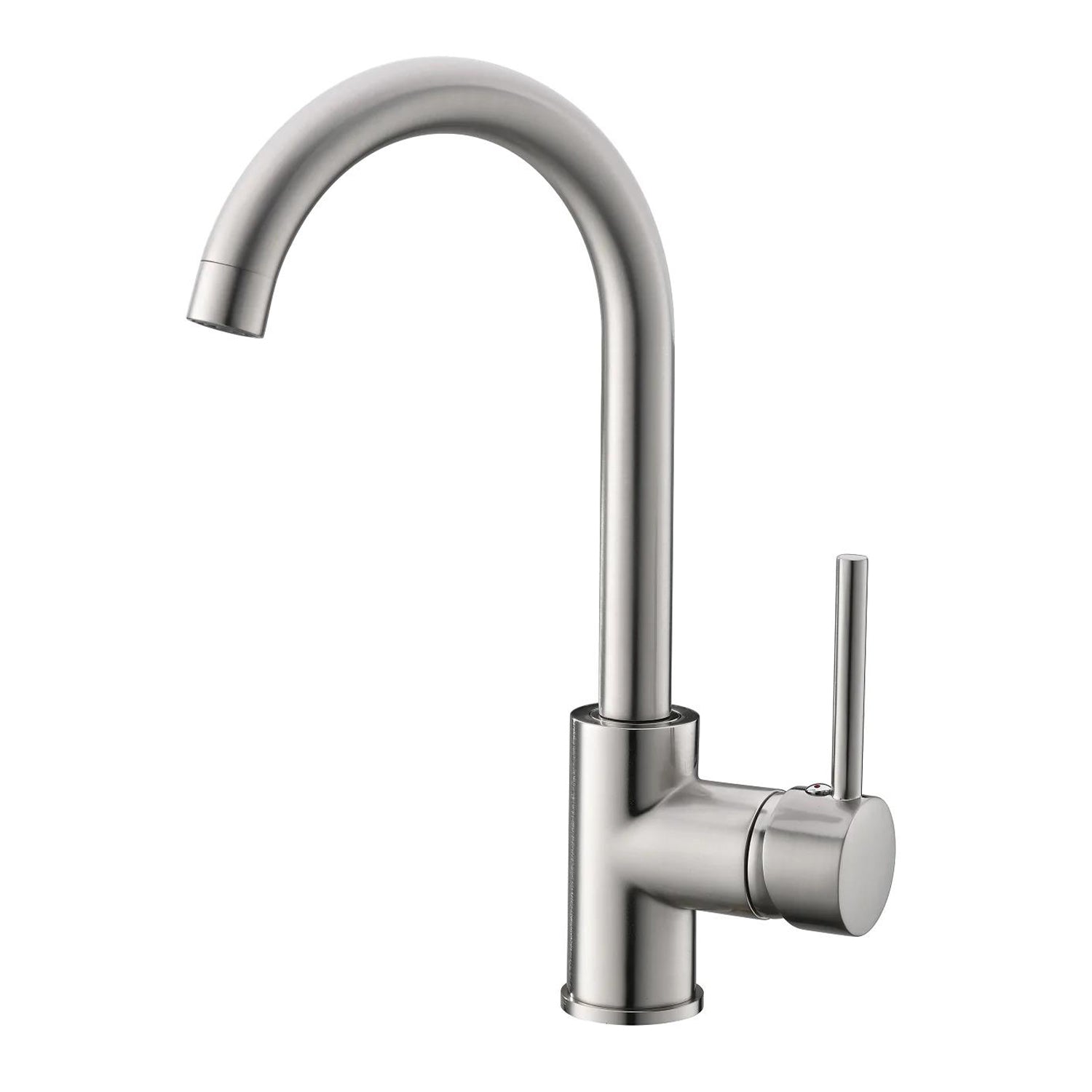 Single Handle Single-Hole Standard Kitchen Faucet in Brushed Nickel