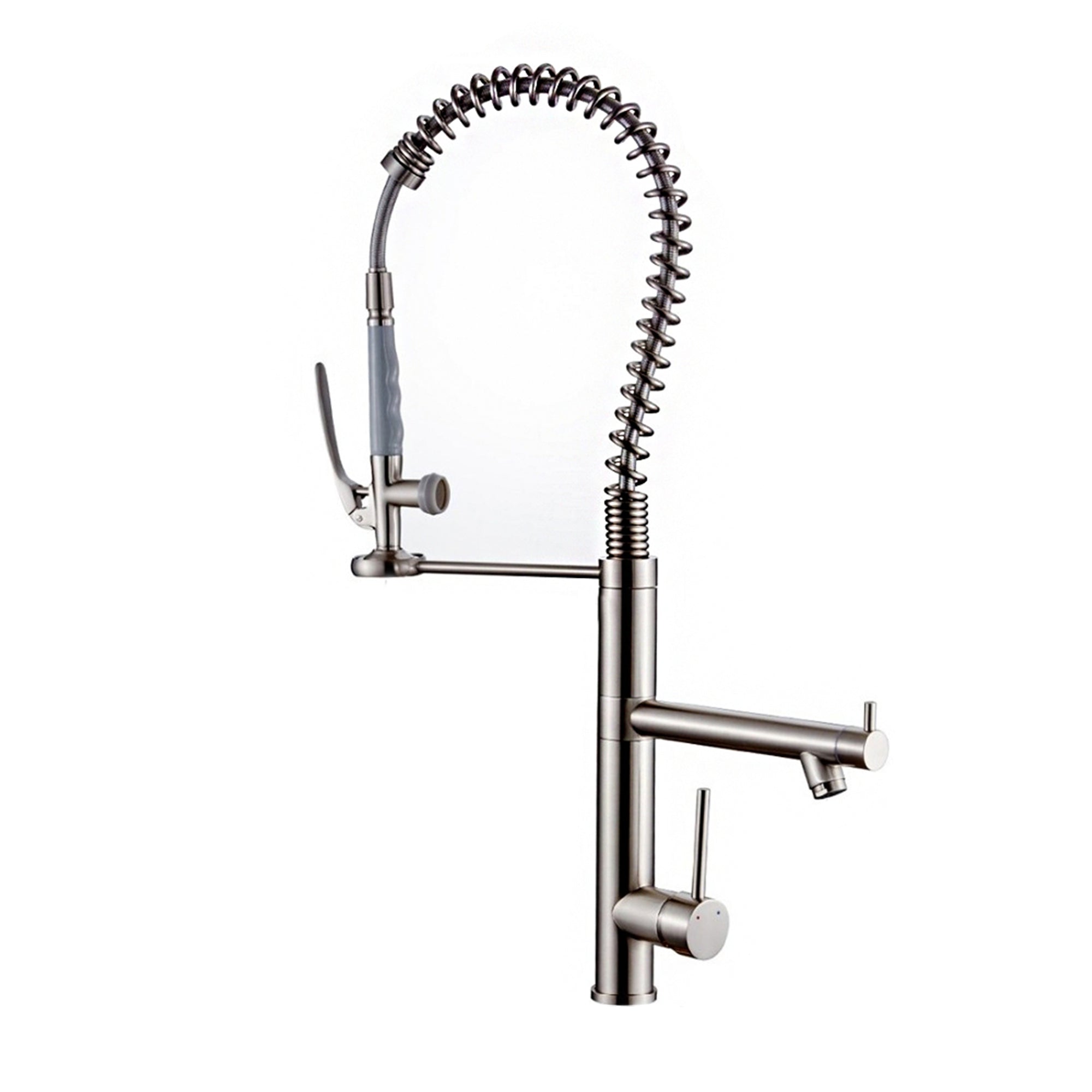 Single Handle Pull Down Sprayer Kitchen Faucet with 360° Rotation in Brushed Nickel — image 1