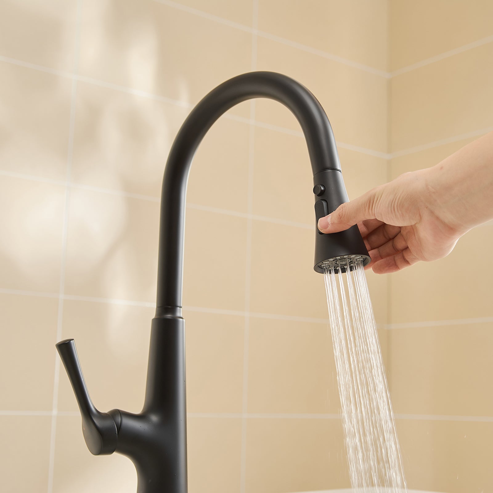 Single Handle Touch Pull Down Sprayer Kitchen Faucet with 360° Rotation — thumbnail 3