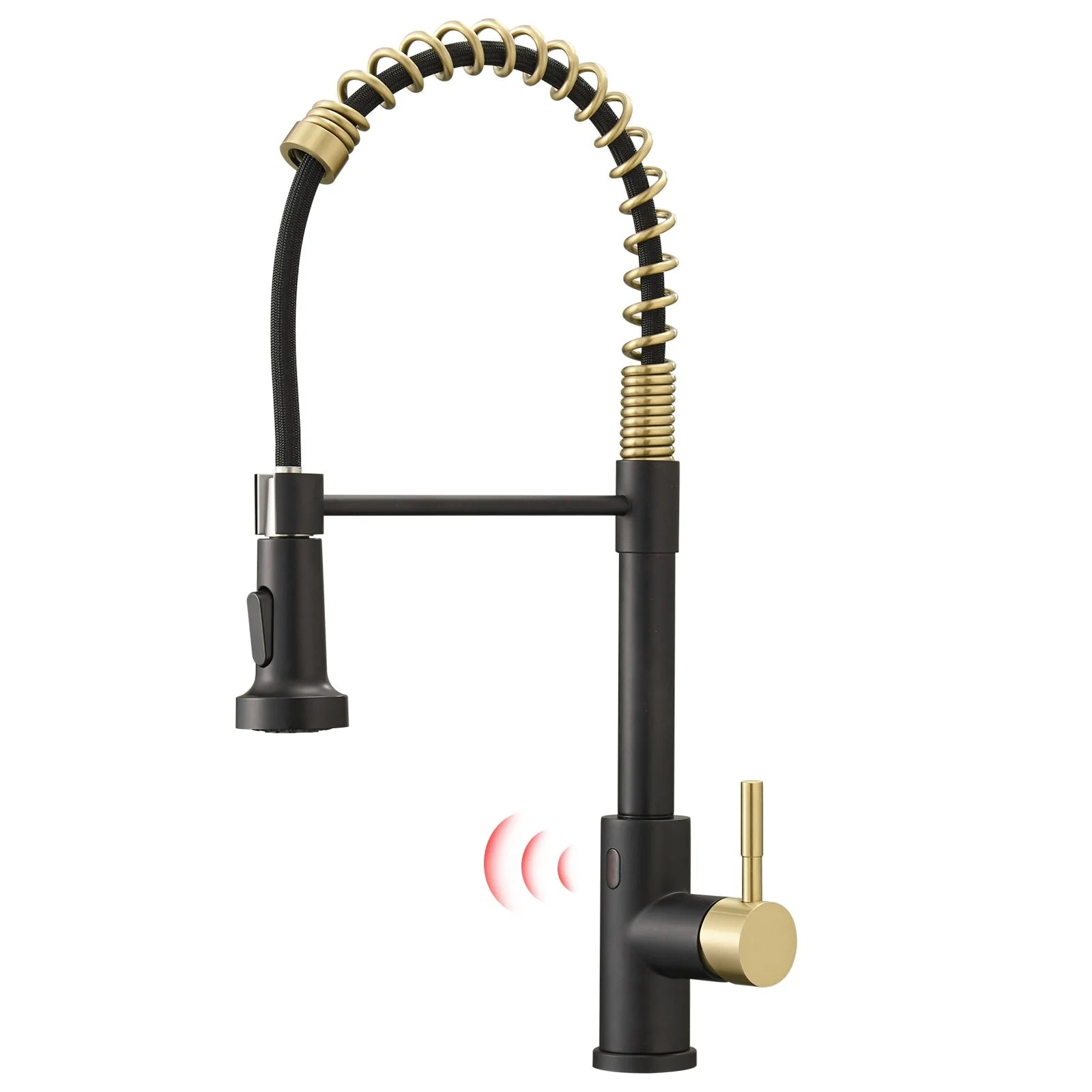 Single Handle Touch Pull Down Sprayer Kitchen Faucet with Deckplate and 360° Rotation