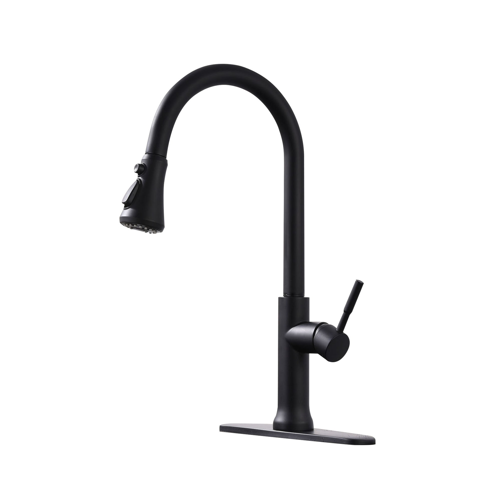 Single Handle Touch Pull Down Sprayer Kitchen Faucet with 360° Rotation in Matte Black