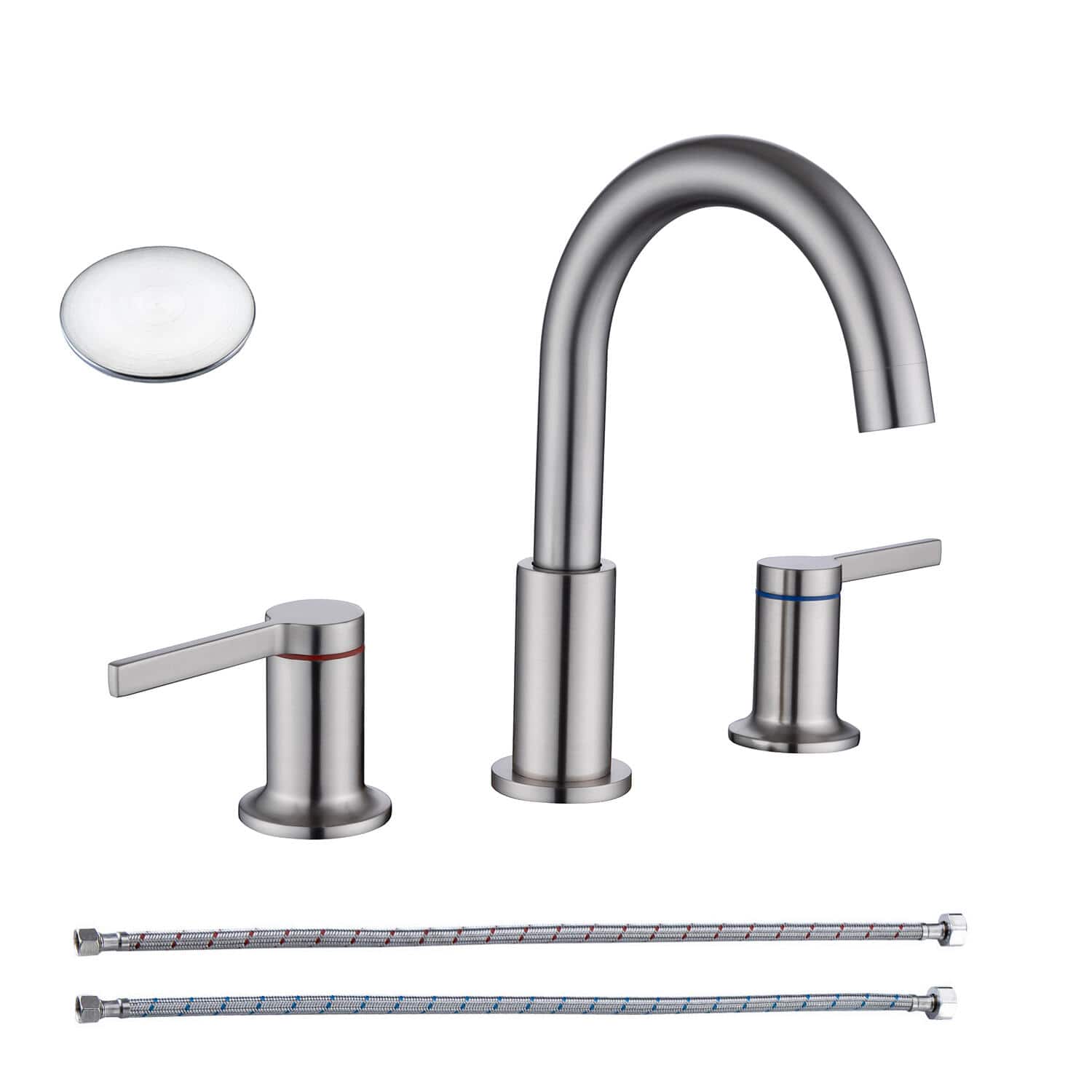 8 in. Widespread Double Handle Bathroom Faucet with Drain Assembly — thumbnail 2