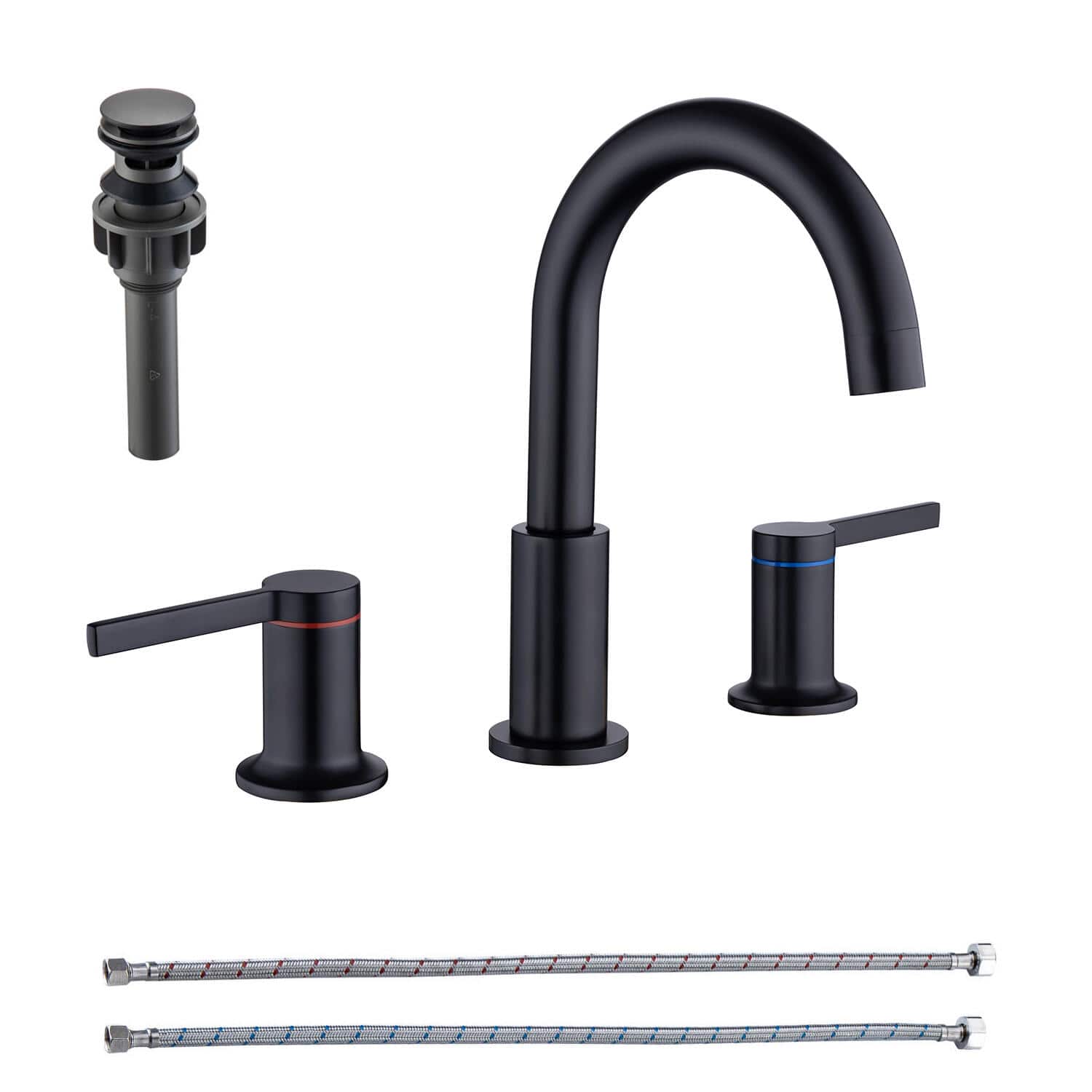 8 in. Widespread Double Handle Bathroom Faucet with Drain Assembly