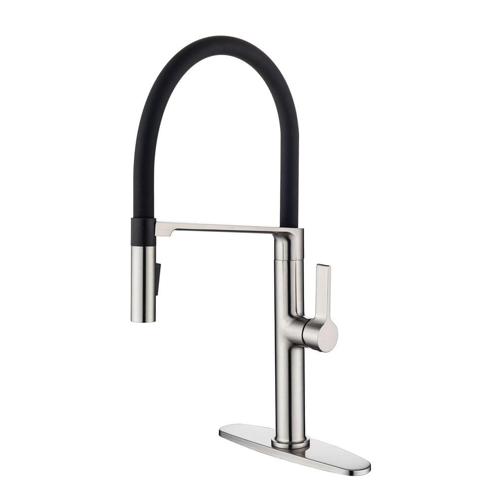 Magnetic Pull Down Sprayer Kitchen Faucet with Deckplate and Water Supply Line Included — image 1