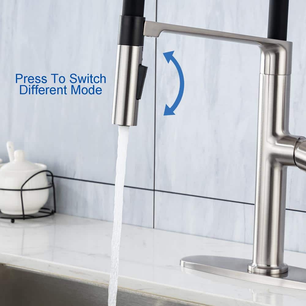 Magnetic Pull Down Sprayer Kitchen Faucet with Deckplate and Water Supply Line Included — thumbnail 3