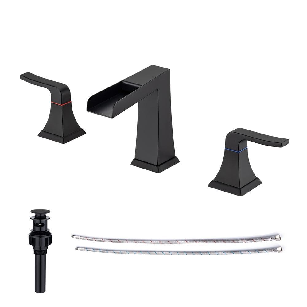 Contemporary 2-Handle Bathroom Sink Faucet with Drain Kit — image 1