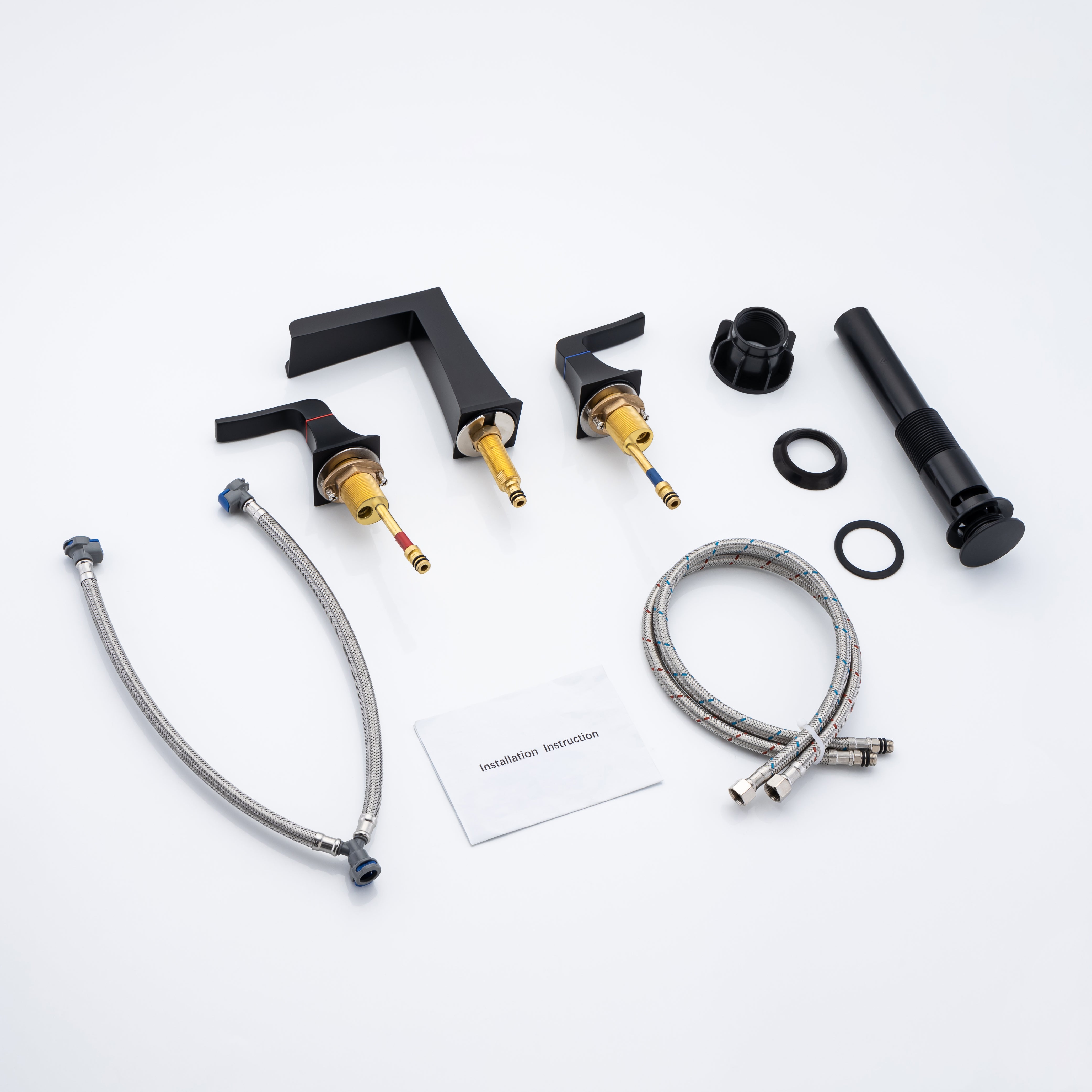 Contemporary 2-Handle Bathroom Sink Faucet with Drain Kit — thumbnail 3