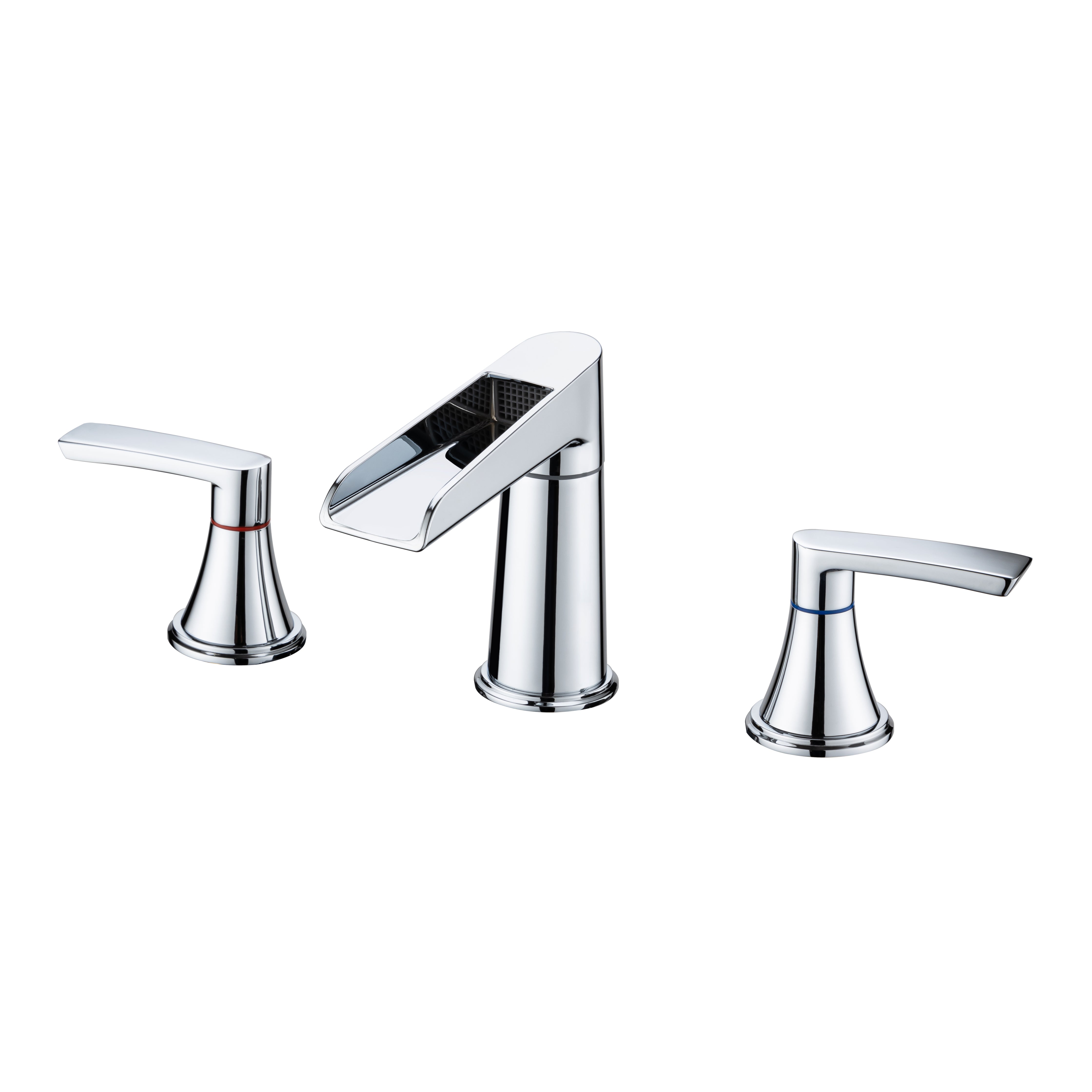 Waterfall Bathroom Faucet Contemporary 2-Handle Bathroom Faucet with Drain Kit
