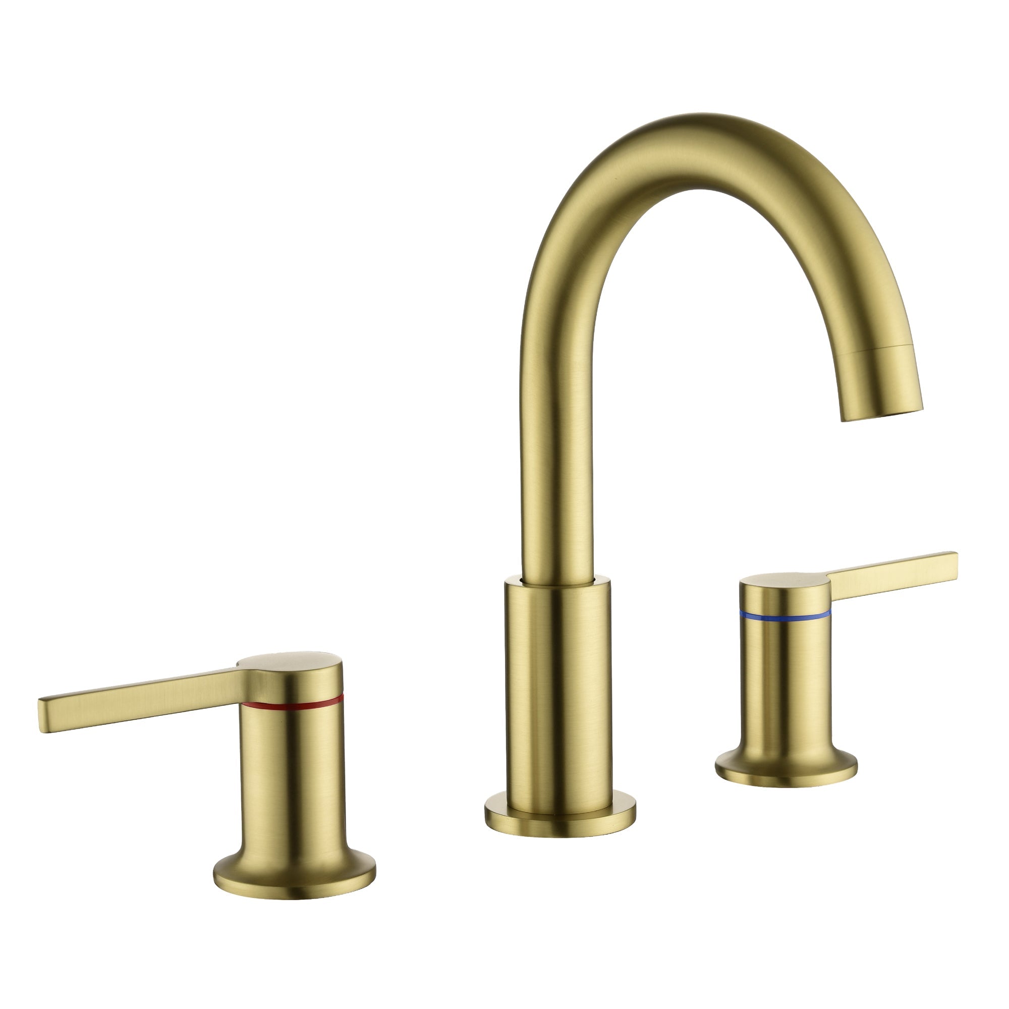 8 in. Widespread Double Handle 3 Hole Brass Bathroom Sink Faucet — thumbnail 2