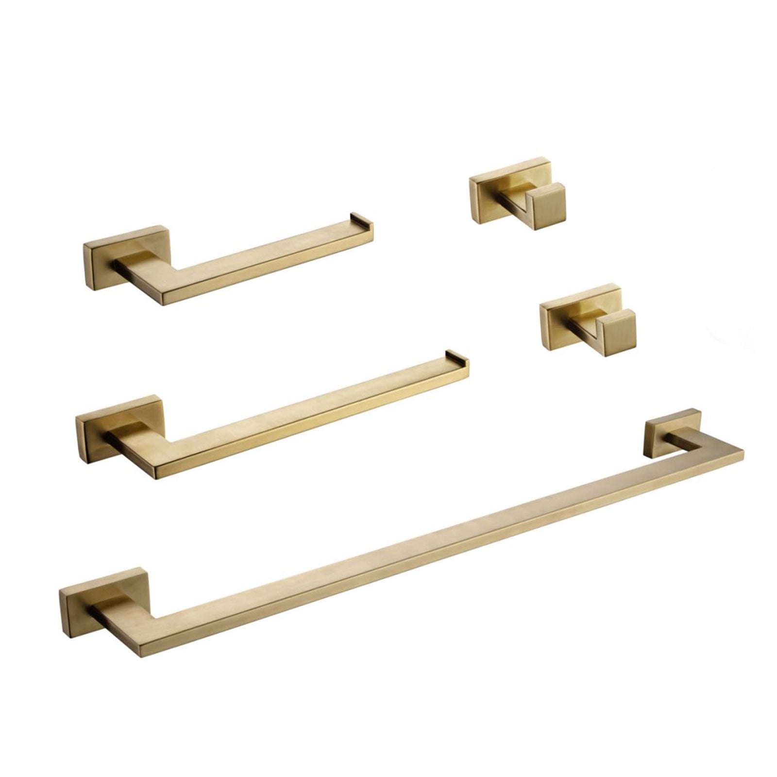 5-Piece Bathroom Hardware Accessories Set, Include 24 Inch Towel Bar, Toilet Paper Holder, Hand Towel Rack, 2 Towel Hooks — image 1